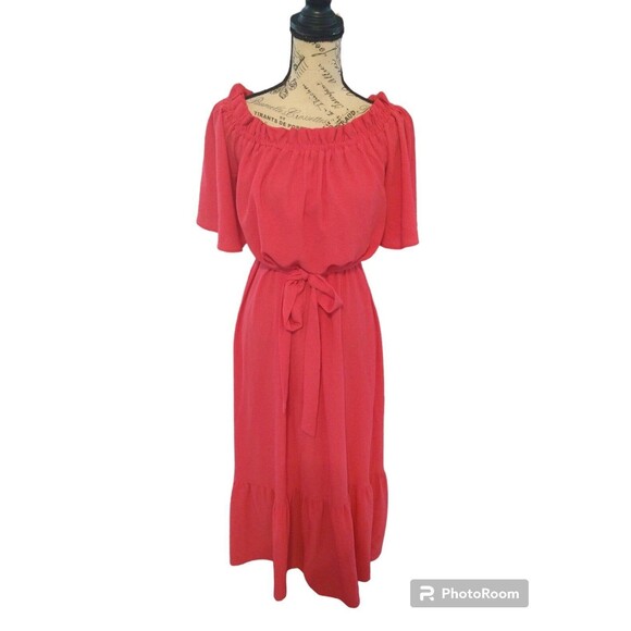 Flying tomatoe Ruffled Maxi Dress Small Pink Boho Feminine Cottagecore - Picture 3 of 11